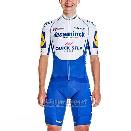 2020 Cycling Jersey Deceuninck Quick Step White Azul Short Sleeve And Bib Short